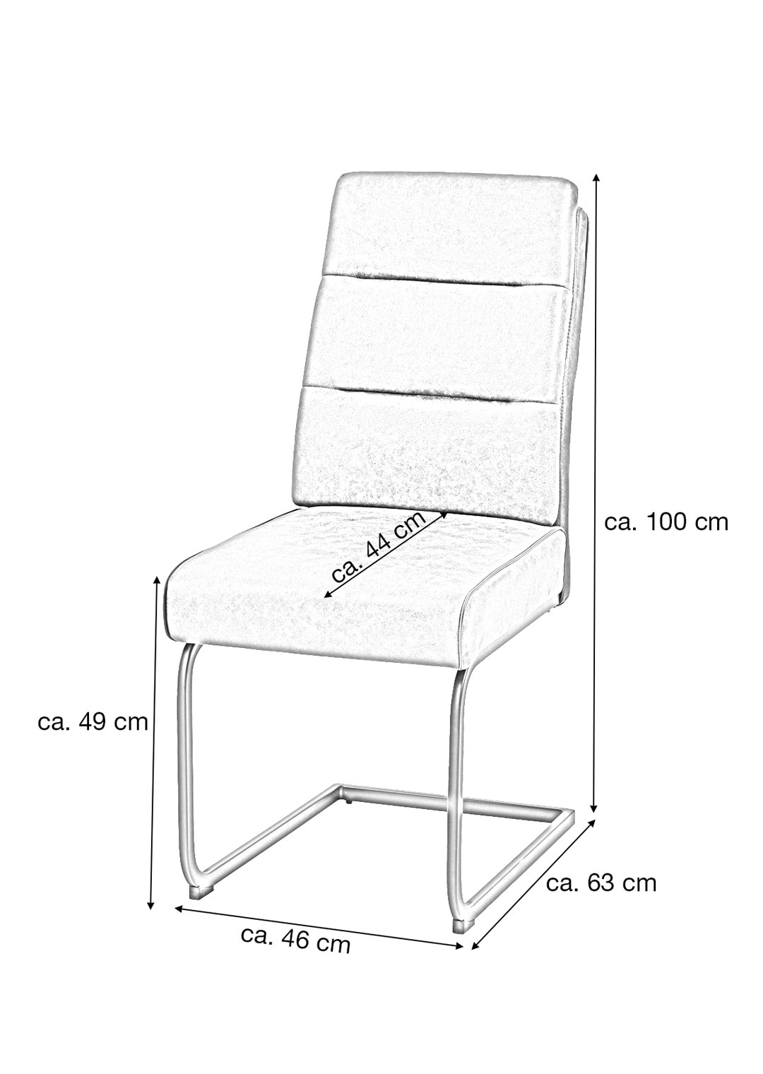 Schwingstuhl anthrazit Federkern-Polsterung Microfaser - MARGA